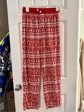 Little Sleepies Red & White Holiday Print Lounge Pants Men's Size Small